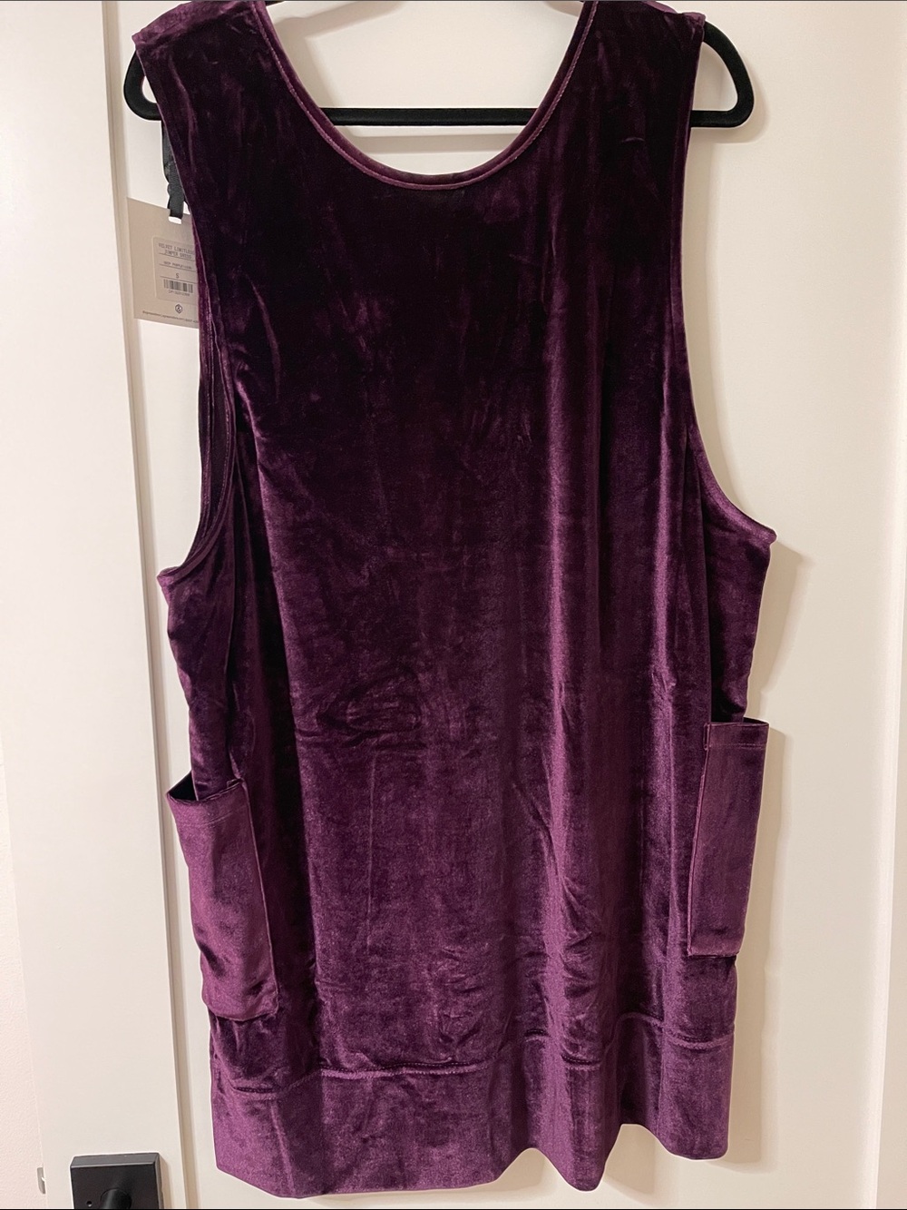 Agnes & Dora Sleeveless Velvet Jumper Dress in Deep Plum